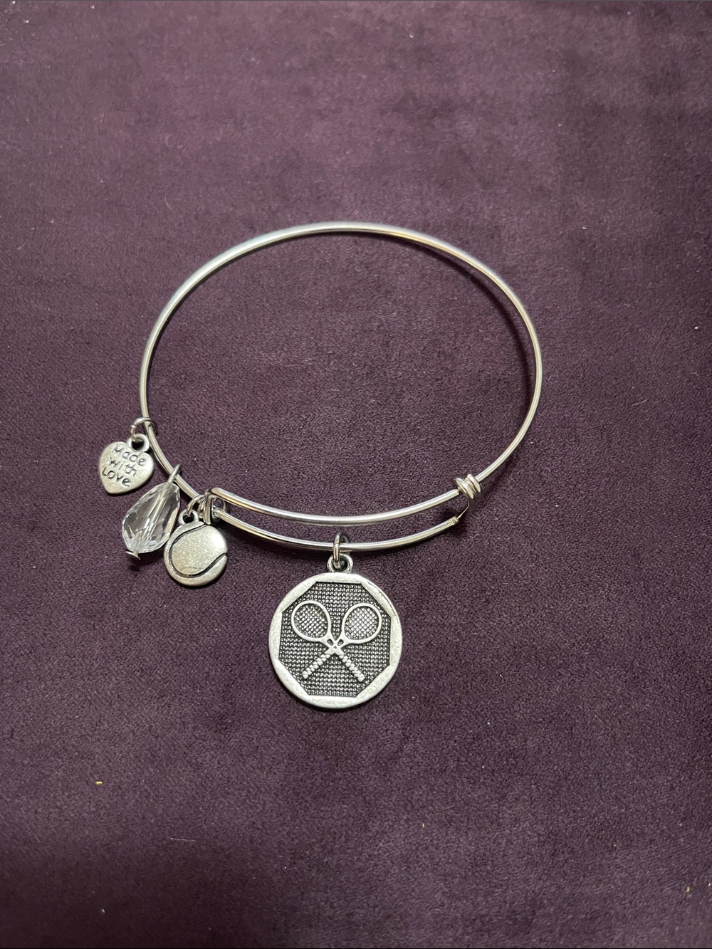 Silver “I love tennis” bracelet excellent condition